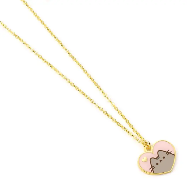 Κολιέ Pusheen the Cat Pink and Gold Heart Necklace -PTCN0100 2