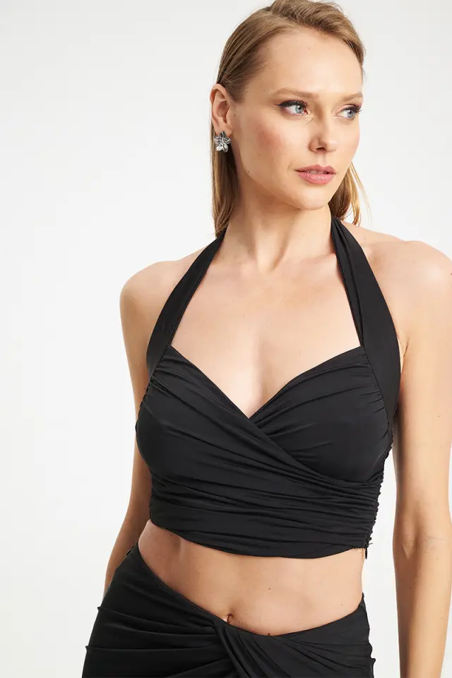 Cropped Halter Top με Draping STAYS TOP - XS 3