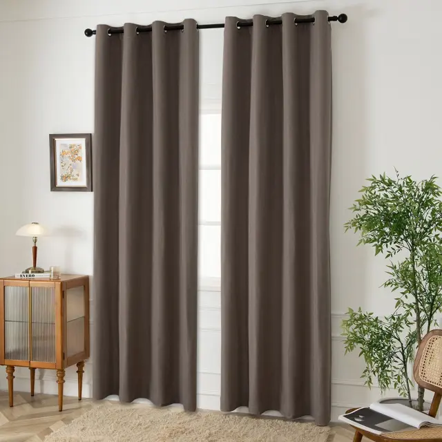 Beauty Home Ύφασμα κουρτίνας με το μέτρο Blackout jacquard σκίασης Glare Art 8444 Φ280 Μόκα 2