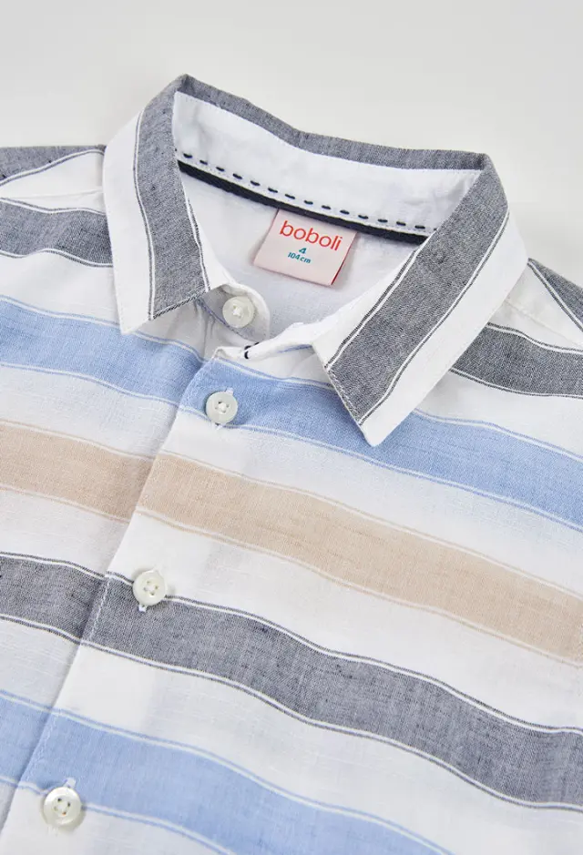 Boboli Shirt linen ριγέ για αγόρι 873008-9786 3