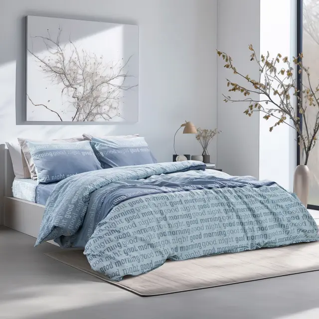 Beauty Home Σετ σεντόνια μονά με λάστιχο Glory Art 12366 110x200+32 Βεραμάν,Μπλε
