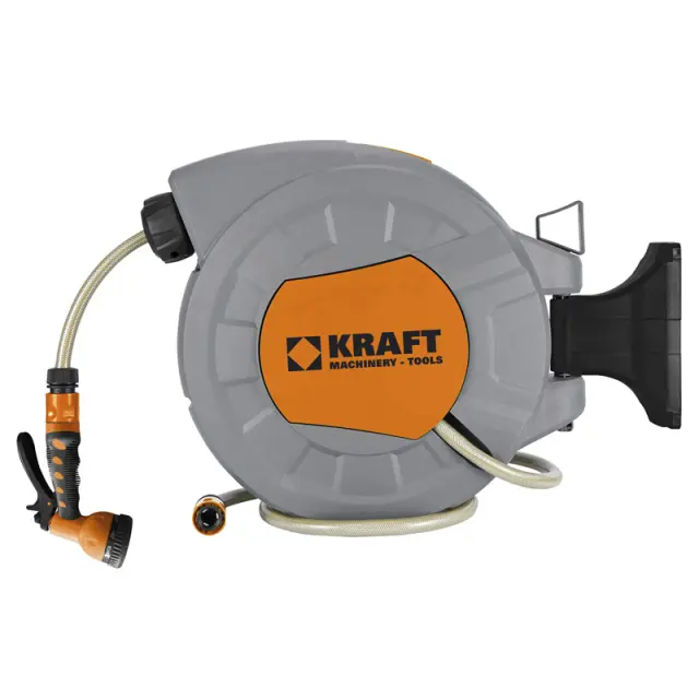 KRAFT Αυτόματη Ανέμη Τοίχου με Λάστιχο 25m (693416)