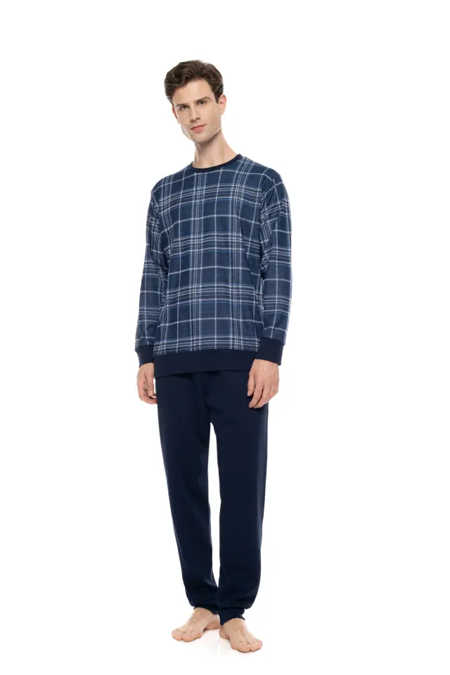Ulisse Jacquard Denim σετ ανδρική χειμερινή πυτζάμα W-M854-1
