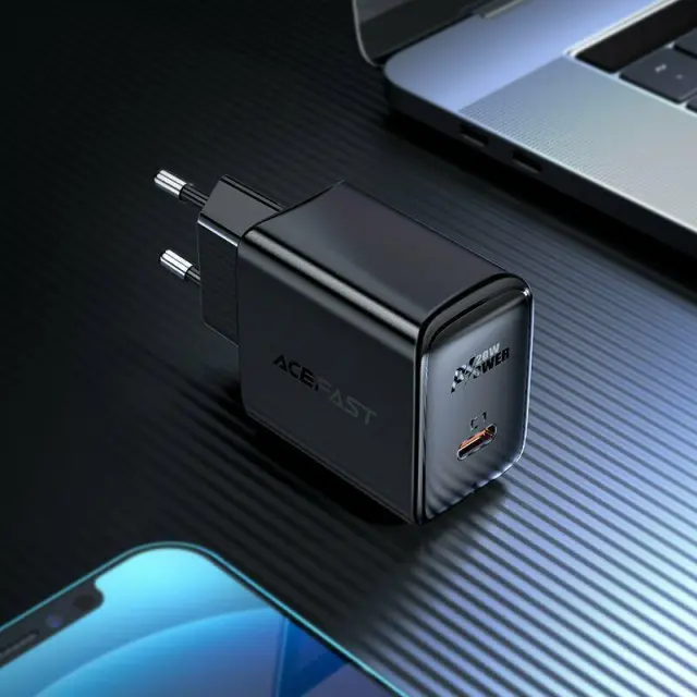 Φορτιστής Ταξιδίου Acefast A1 Fast Charging USB-C PD3.0 PD20W QC3.0 / QC2.0 5V / 2.4A Μαύρος 2