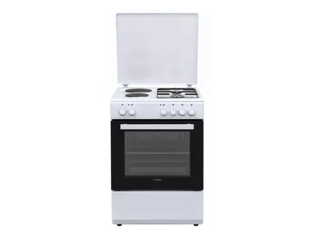 Κουζίνα Hyundai HCGC25V-72622E/W με πολυλειτουργικό φούρνο, μικτές εστίες, χωρητικότητα φούρνου 65L, 9 λειτουργίες ψησίματος και ενεργειακή κλάση Α HCGC25V-72622E/W 3