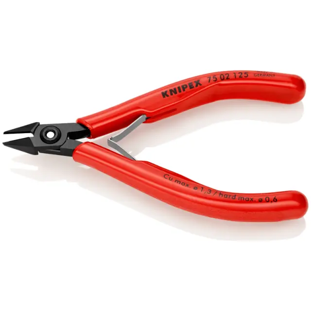 Knipex 7502125 Πλαγιοκόφτης ηλεκτρoνικών για διαγώνιο κόψιμο με ψιλή μόνωση Νο125mm 3