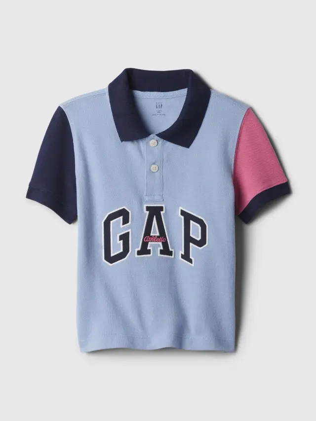 Μπλε Νηπιακή Gap Arch Logo Colorblock Πόλο Μπλούζα distant blue - 12-18M