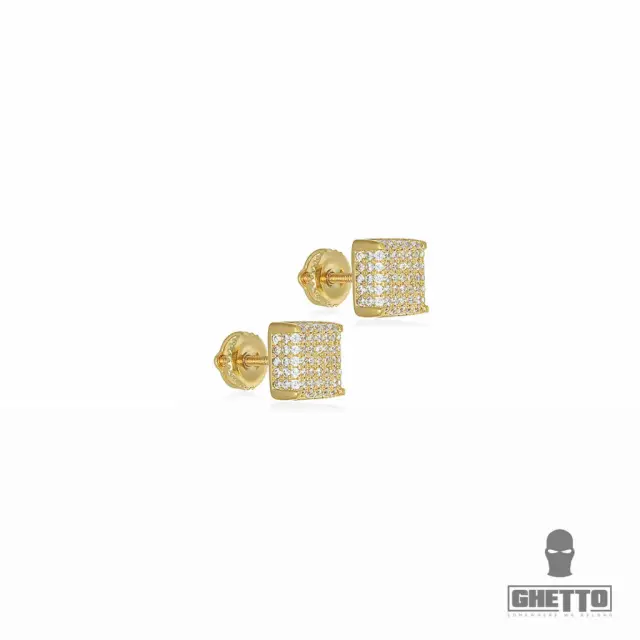 Ghetto 2021 Trend For Men Hip Hop Earrings Iced Out Gold
