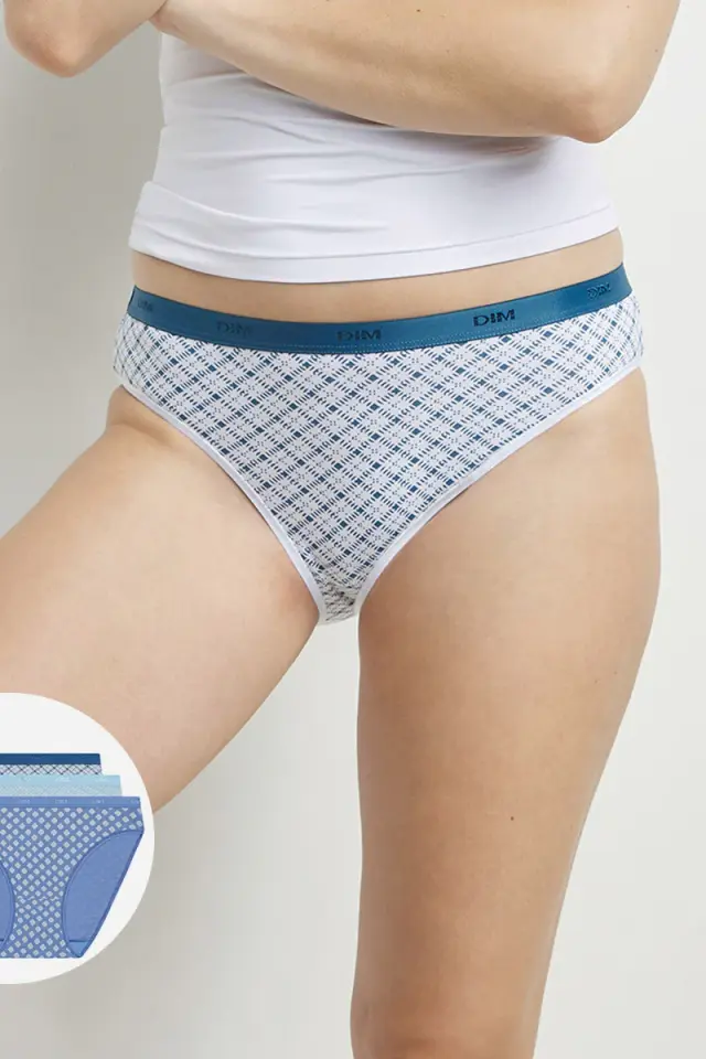 Dim Σλιπ Βαμβακερά Les Pockets Geo Blue 3 τεμάχια - S 3
