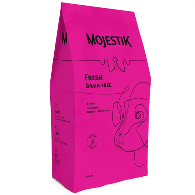MOJESTIK FRESH GRAIN FREE PUPPY 12KG Με Φρέσκο Κρέας για Κουτάβια 2-12 μηνών μεσαίου και μεγάλου μεγέθους
