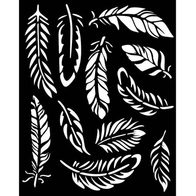Thick Stencil Stamperia 20x25cm, Lavender, Feathers