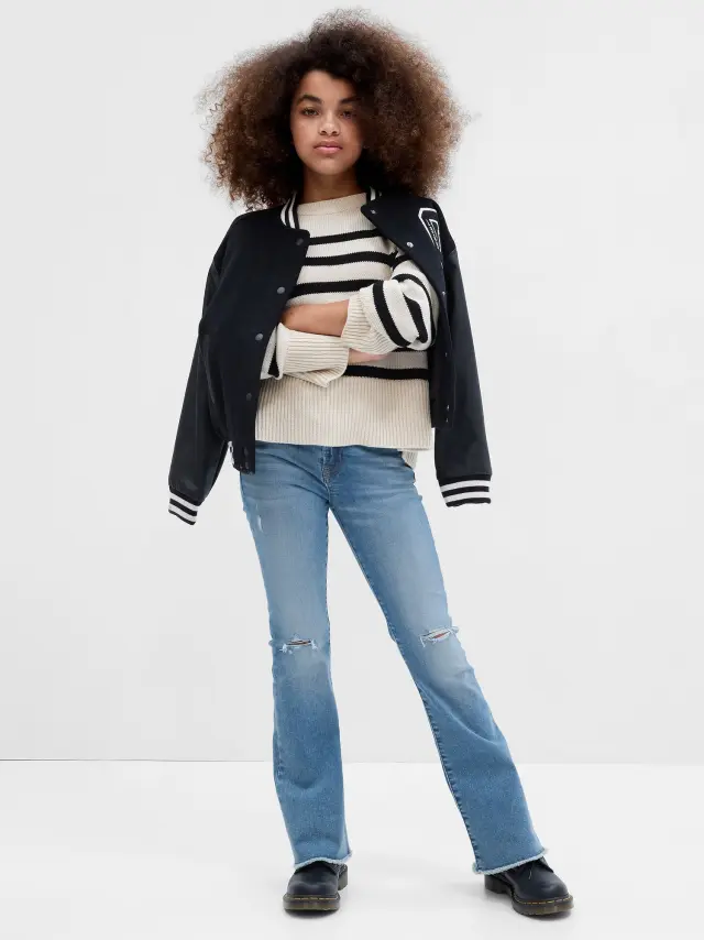 Μπλε Παιδικό High Rise '70s Flare Jean Παντελόνι με Washwell medium wash - 5