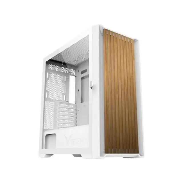 VETENI PC Case Woody ATX Midi Tower White (VT-WOODY-01WH)