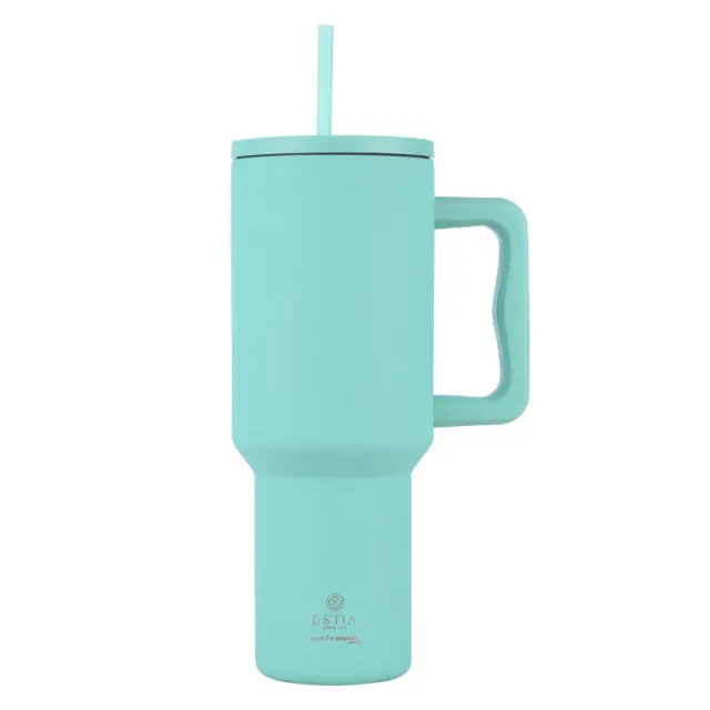 Estia Θερμος Straw Tumbler XL Save The Aegean Bermuda Green 1200 ml