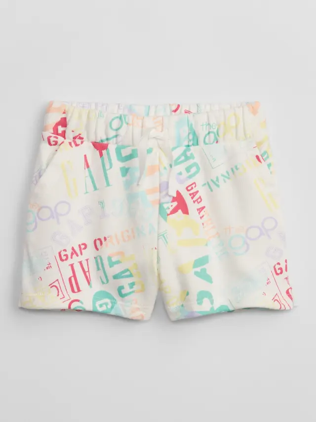 Άσπρο BabyGap Logo Print Pull-On Σορτς new off white