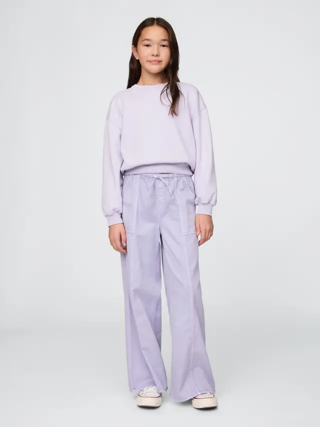 Πράσινο Παιδικό UltraSoft Twill Easy Baggy Παντελόνι Perfumed lilac