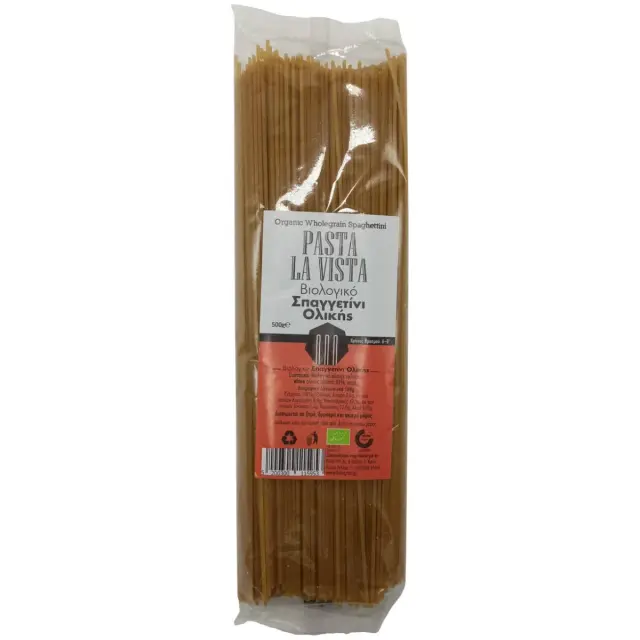 Σπαγγετίνι Ολικής Άλεσης, Bio, Pasta la vista, 500gr