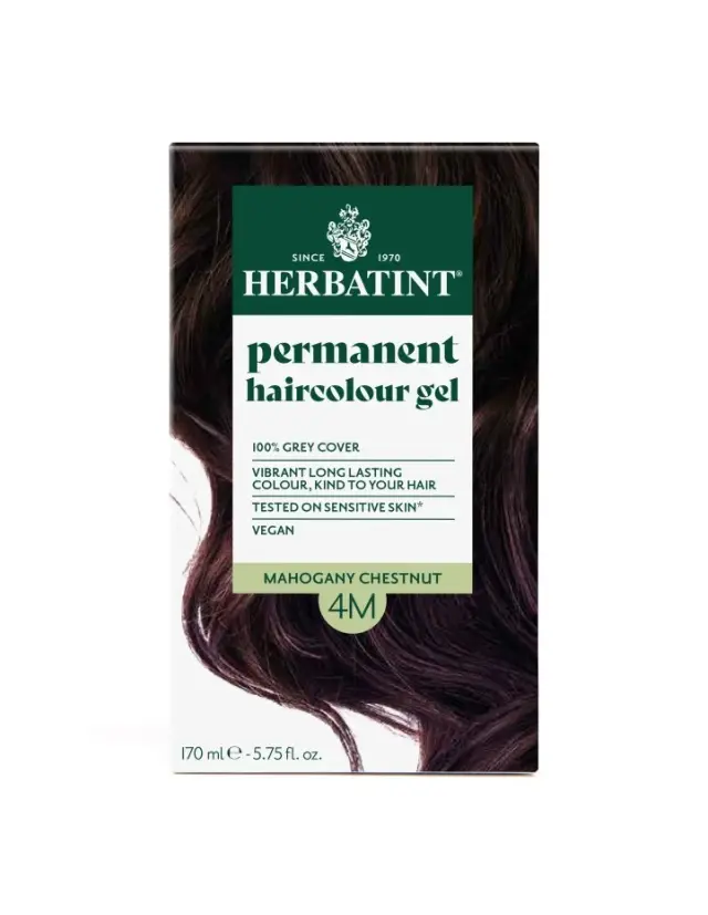 Herbatint Permanent Gel Βαφή Μαλλιών Χωρίς Αμμωνία 4M Καστανο Μαονι 170ml