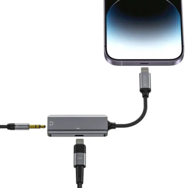 Tech-protect Ultraboost Adapter Lightning/mini jack 3.5mm + Lightning Black 2