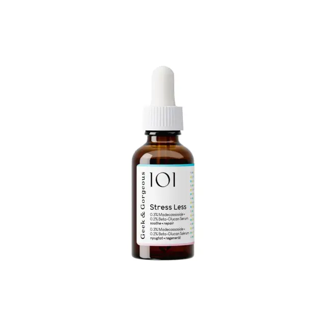 Geek & Gorgeous 101 Stress Less 0.5% Beta-Glucan + Madecassoside Serum Καταπραϋντικός Ορός Προσώπου για Ευαίσθητη και Ερεθισμένη Επιδερμίδα, 30ml