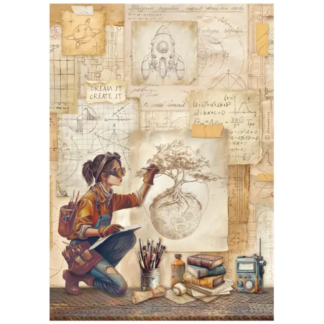 Ριζόχαρτο ντεκουπάζ Stamperia 21x29cm A4, A new Beginning, Σκίτσα