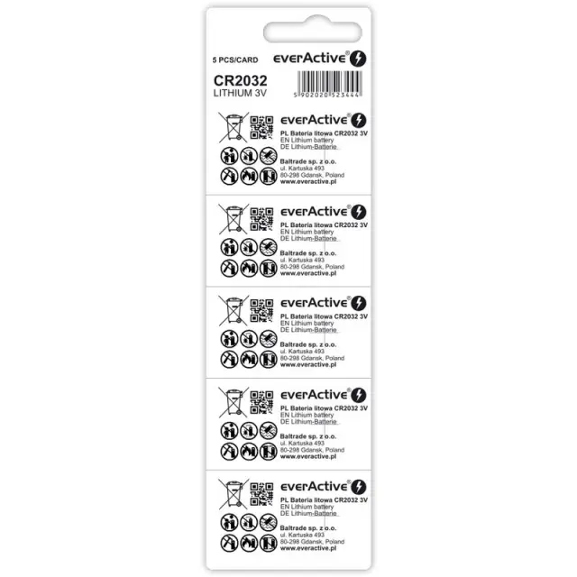 EVERACTIVE Lithium CR2032 3V μπαταρίες λιθίου ρολογιών 5 τμχ 2