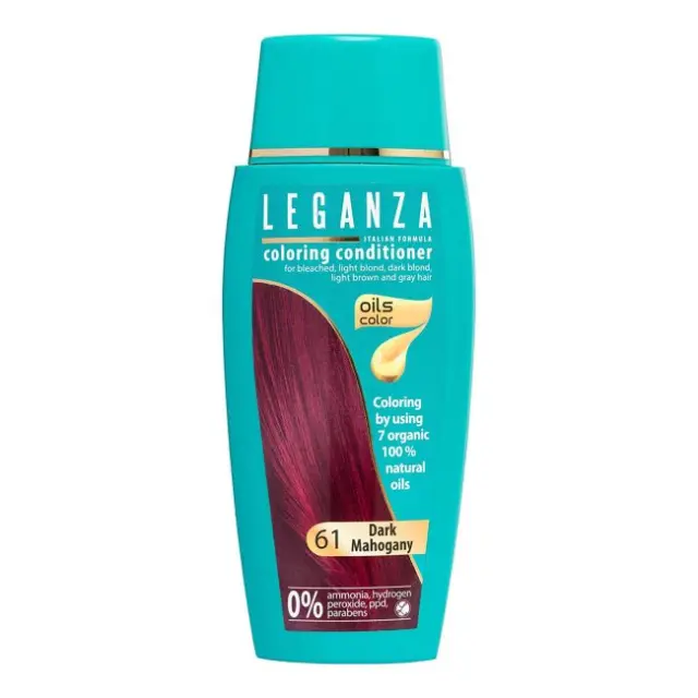 Leganza Coloring Conditioner – Μαλακτική Κρέμα Μαλλιών με Χρώμα Χωρίς Αμμωνία 150ml No61 Dark Mahonagy/Σκούρο Ακαζού