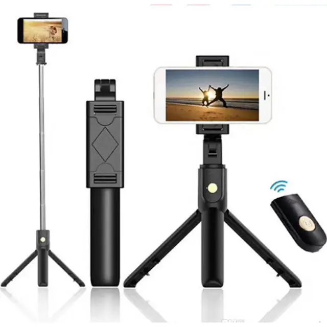K07 Selfie Stick Τρίποδο Κινητού με Bluetooth Μαύρο 2