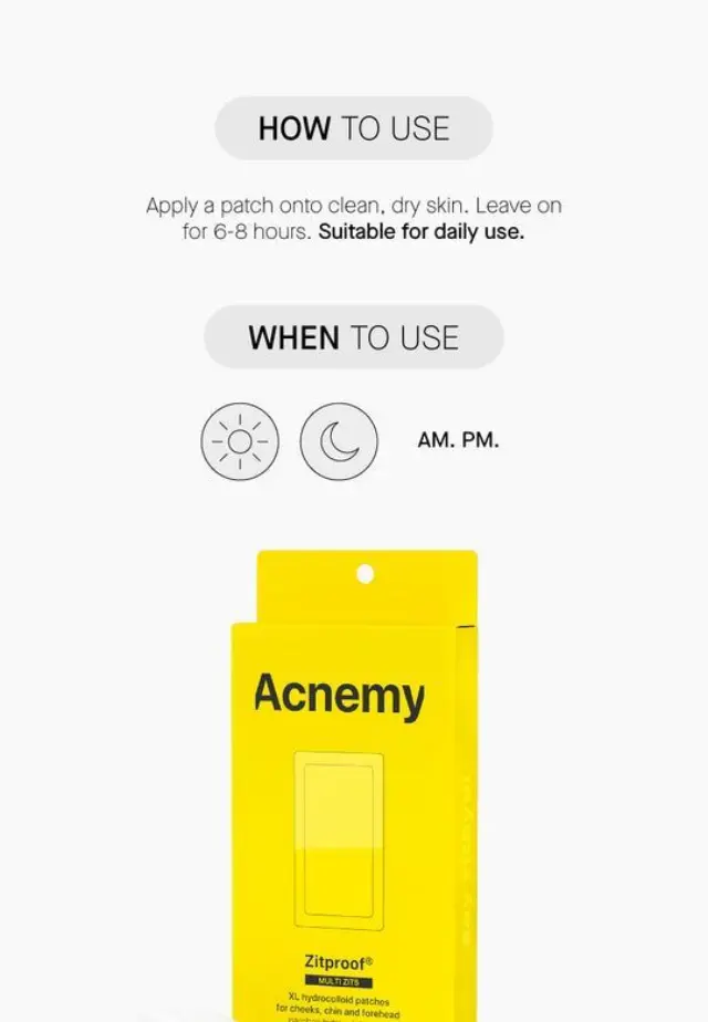 Niche Beauty Lab - Acnemy - ZITPROOF MULTIZITS - Xl υδροκολλοειδή επιθέματα για μάγουλα, πηγούνι και μέτωπο 10τχμ 3