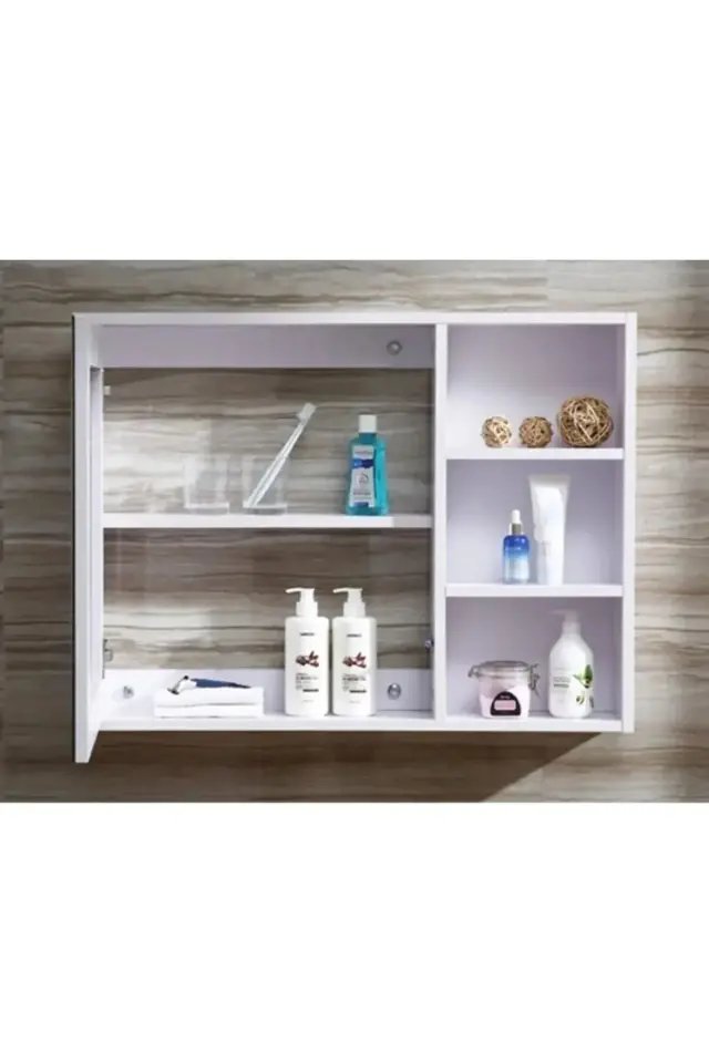 Stewehome Ντουλάπι Μπάνιου με Καθρέπτη και Ράφια 65x15x60 cm