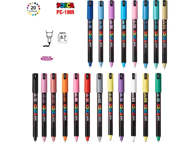 Μαρκαδόρος Σχεδίου Uni Posca PC-1MR με πάχος μύτης 0.7mm - Metallic RedPC-1MR(E) - METAΛ-KOK 2