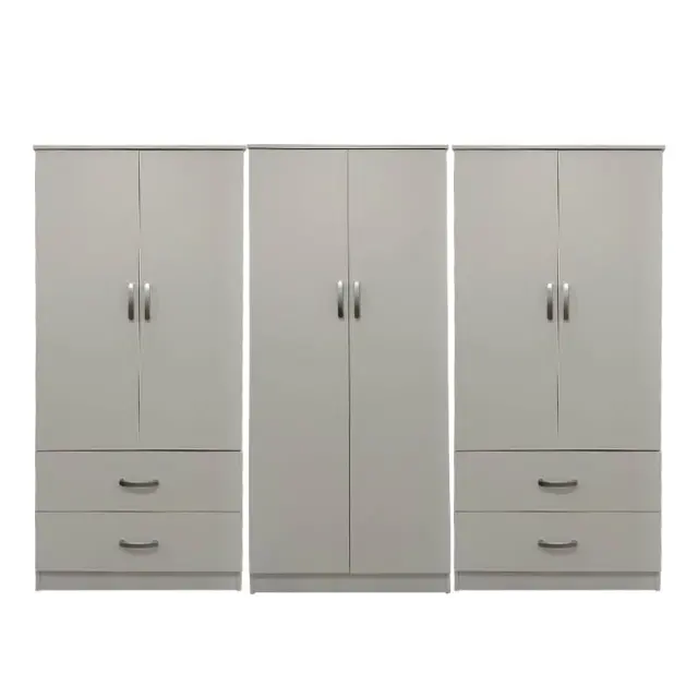 Ντουλάπα εξάφυλλη Athos pakoworld λευκή 240x42x180εκ 3