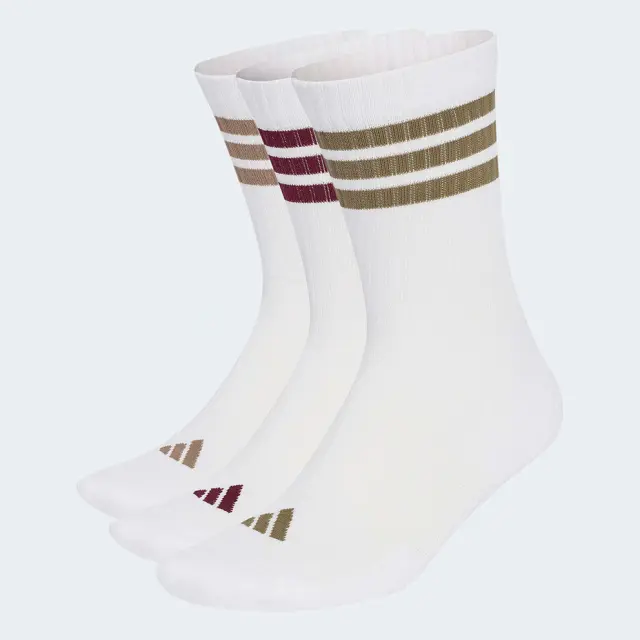 Adidas 3-Stripes Cushioned 3-Pack Socks White KQ6775 - 43-45