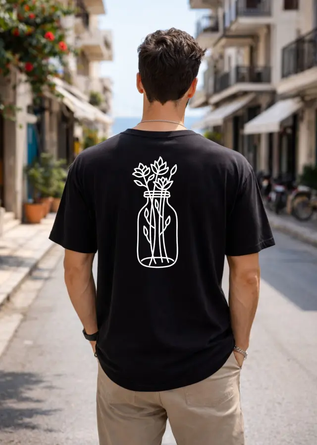 T-shirt Noshame® Oversized Μαύρο με τύπωμα - 152639 - XXL