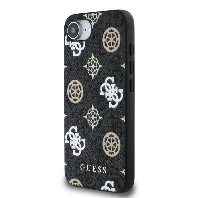 Guess PU 4G Peony MagSafe Case for iPhone 16e/17e Black 2