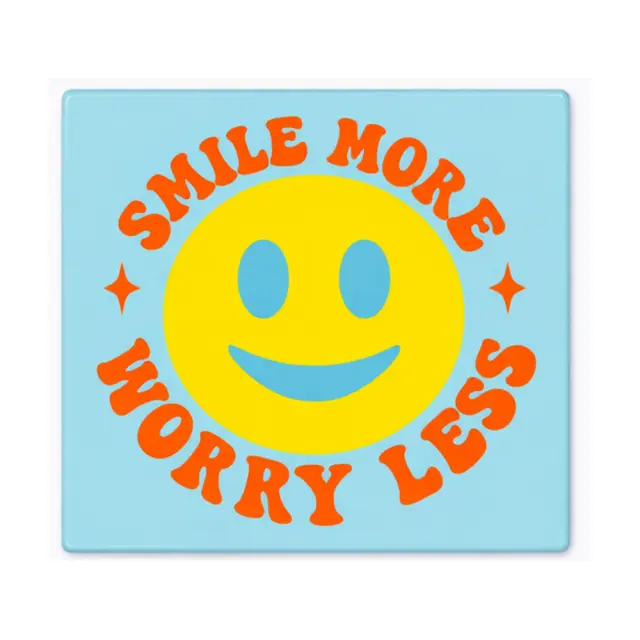Σουβέρ κεραμικό Smile More Worry Less 9x9cm 27516 KZ371