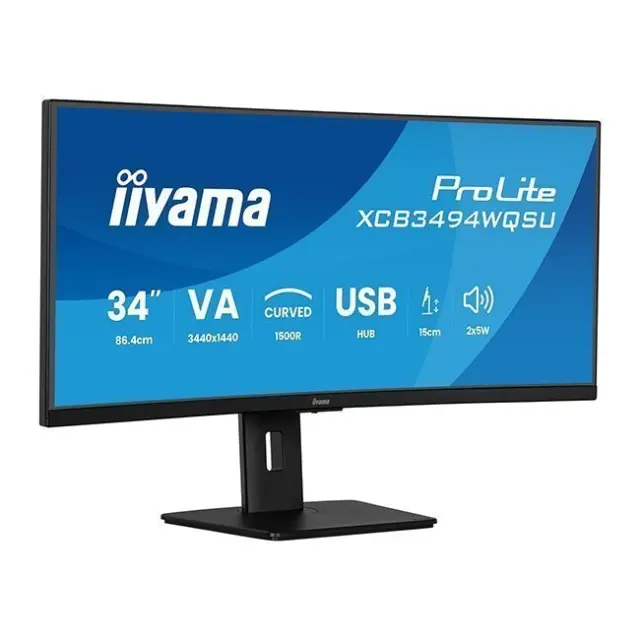 IIYAMA Monitor 34" ProLite XCB3494WQSU-B1 UltraWide Curved VA QHD Black (XCB3494WQSU-B1) 3