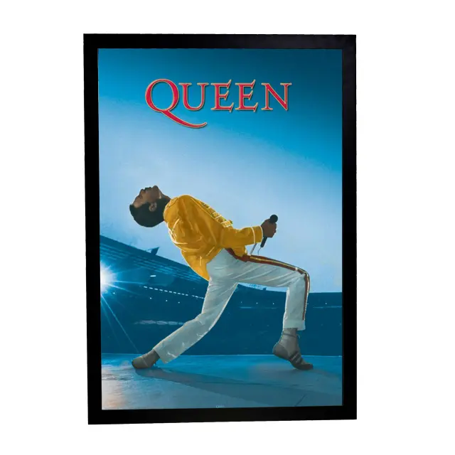 Αφίσα Queen Live At Wembley 61x91,5εκ Κορνίζα Ξύλινη Χρώμα Μαύρο Με Ακρυλικό Τζάμι Άθραυστο K1041-69