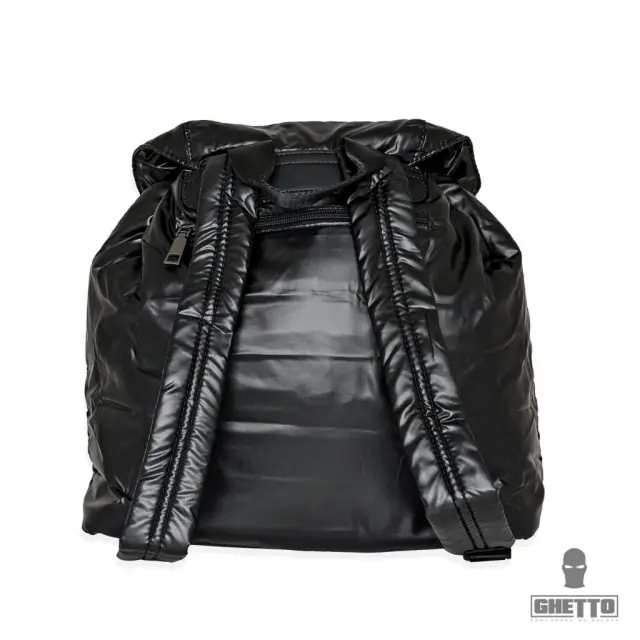 Ghetto Small Bear Puffer Tactical Backpack with Teddy Detail | Streetwear Utility Bag (Black) 3