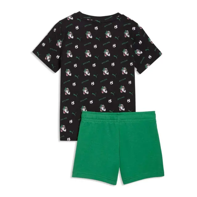 Puma Infant's Super Puma Allover Tee and Shorts Set Μαύρο - Πράσινο 691925-01 (Puma) 2
