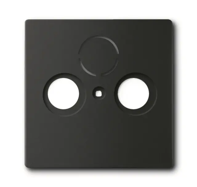 1743-885 Cover Plate SAT 3 gang black matt - 63x63