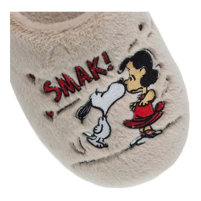 Parex Γυναικείες Παντόφλες Peanuts Snoopy & Lucy, Χρώμα Μπεζ 3
