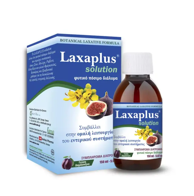 Plus+ Laxaplus Φυτικό Πόσιμο Διάλυμα για την Ομαλή Λειτουργία του Εντερικού Συστήματος, 150ml