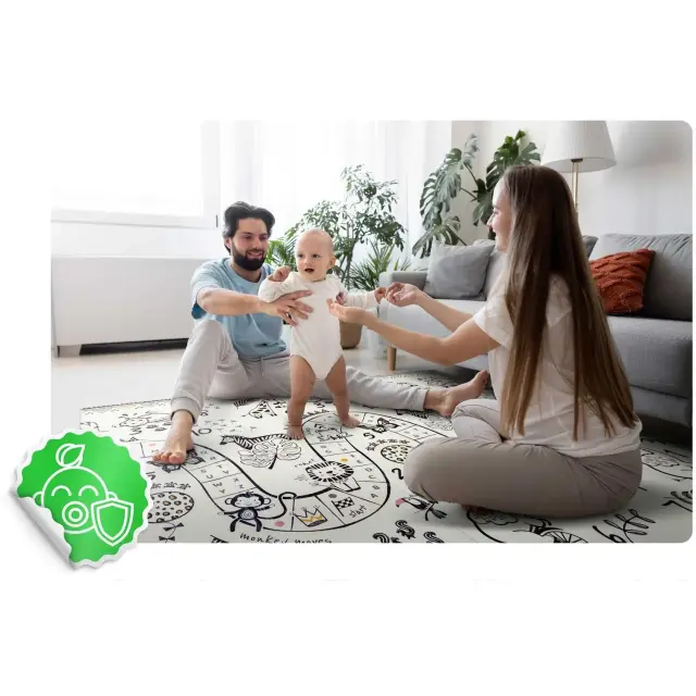 Nukido Παιδικό Μαλακό Ισοθερμικό Χαλί Δραστηριοτήτων Διπλής Όψης Ζωάκια 200x180x1cm 3