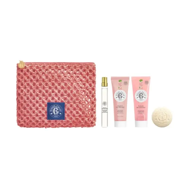 Roger & Gallet Promo Discovery, Σετ Περιποίησης Σώματος με Fleur de Figuier Wellbeing Μπάρα Σαπουνιού 50gr, Αφρόλουτρο 50ml, Λοσιόν Σώματος 50ml, Αρωματικό Νερό 10ml & Δώρο Νεσεσέρ, 1σετ