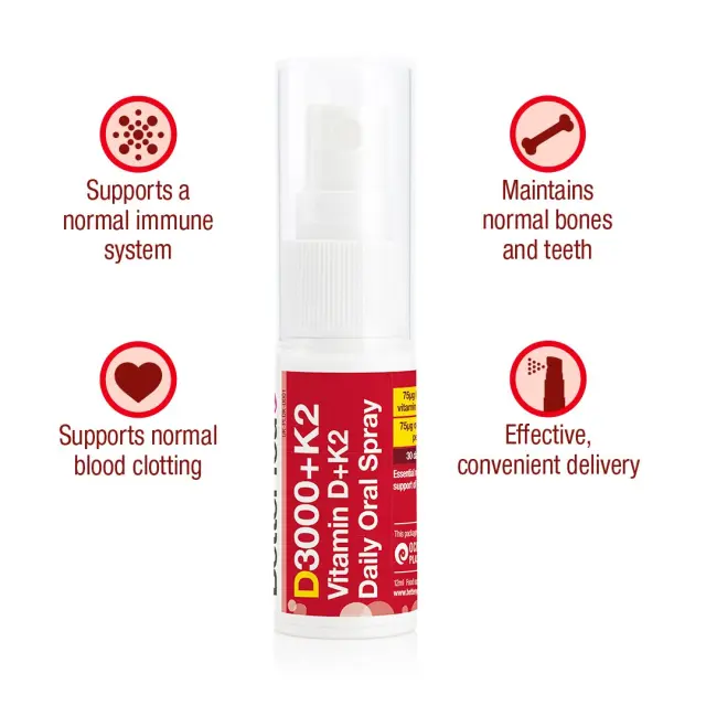 BetterYou DLux+ Vitamin D+K2 Βιταμίνη για Ενίσχυση του Ανοσοποιητικού & την Υγεία των Οστών 3000iu 12ml 3