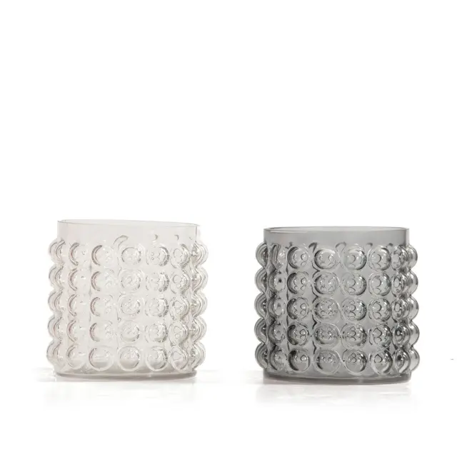 Nef-Nef Homeware Βαζάκι Γυάλινο Διακοσμητικό Olmo 16x17 Grey 2