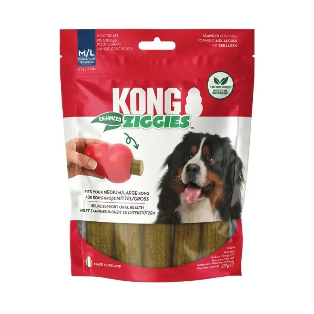 Kong Ziggies Enhanced Λιχουδιές Dental Για Σκύλους 227gr Μονόχρωμο