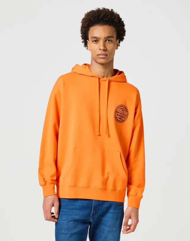 Wrangler Χ Casey Jones Ανδρικό 112357318 Φούτερ με Κουκούλα Βαμβακερό Oversize-Fit – Orange - L