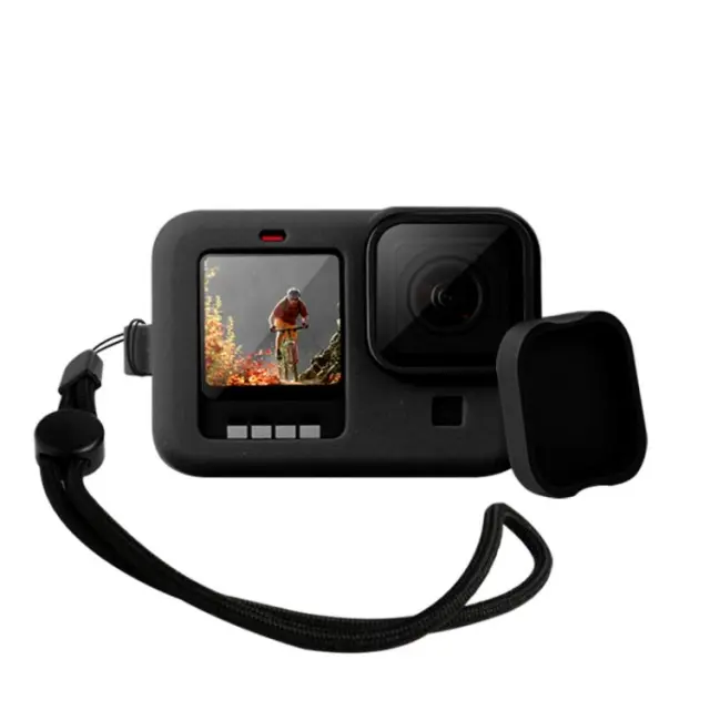 Προστατευτική Θήκη Σιλικόνης για GoPro Hero 9/10/11/12 με κάλυμμα φακού & Λουράκι για το χέρι OEM
